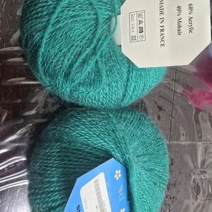Soft Mohair Blend Yarn - Teal Green